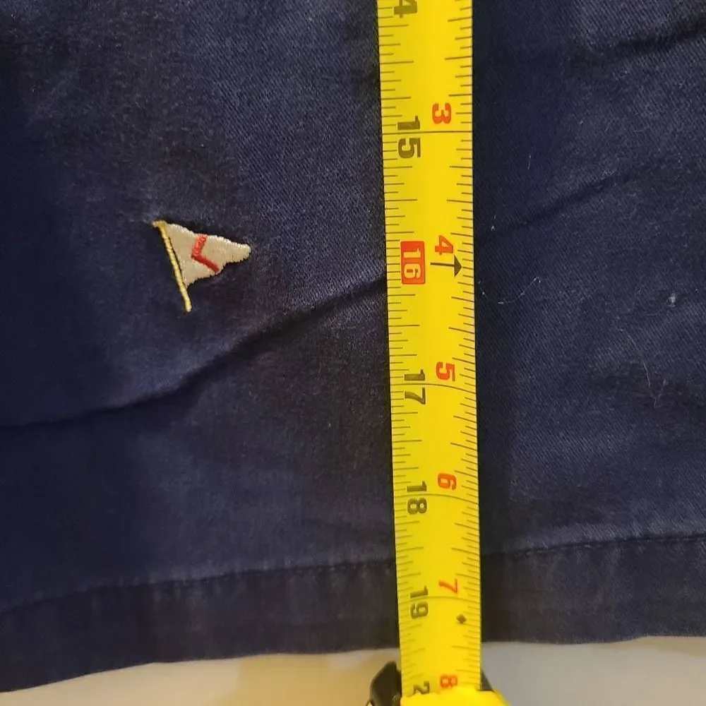 Men Chaps Blue Shorts wirh embroidered flags size 34 - Picture 6 of 6